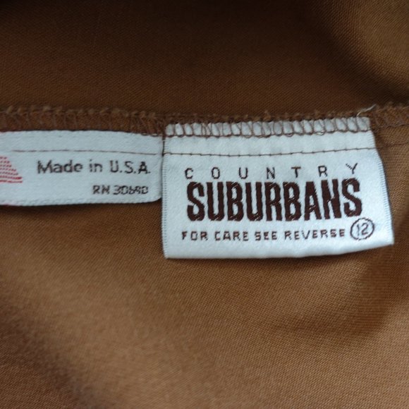 Country Suburbans Brown Long Pants Sz 12  Hi Rise - Picture 5 of 7
